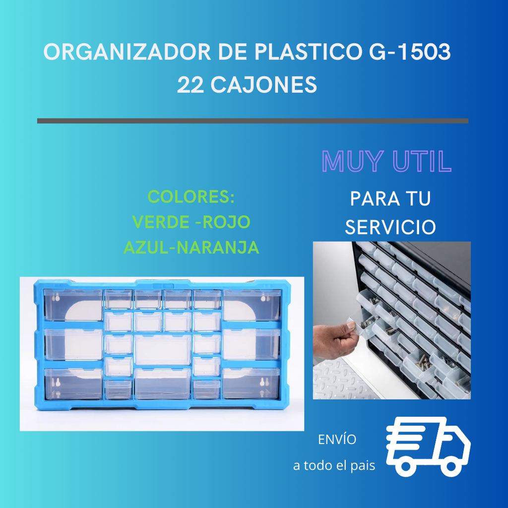 ORGANIZADOR DE PLASTICO G-1503 DE  22 CAJONES